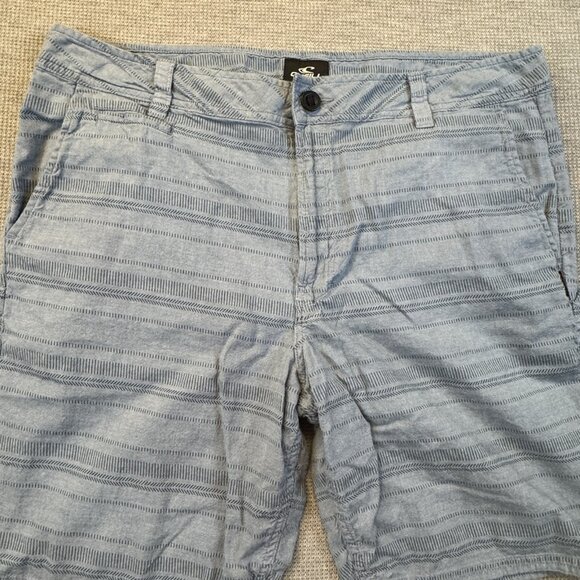 O'Neill Mens 36 Chino Shorts Light Blue Flat Front Striped Cotton Standard Fit - Picture 3 of 14